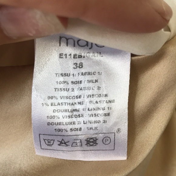 Maje gold & white one shoulder mini dress - Picture 4 of 6